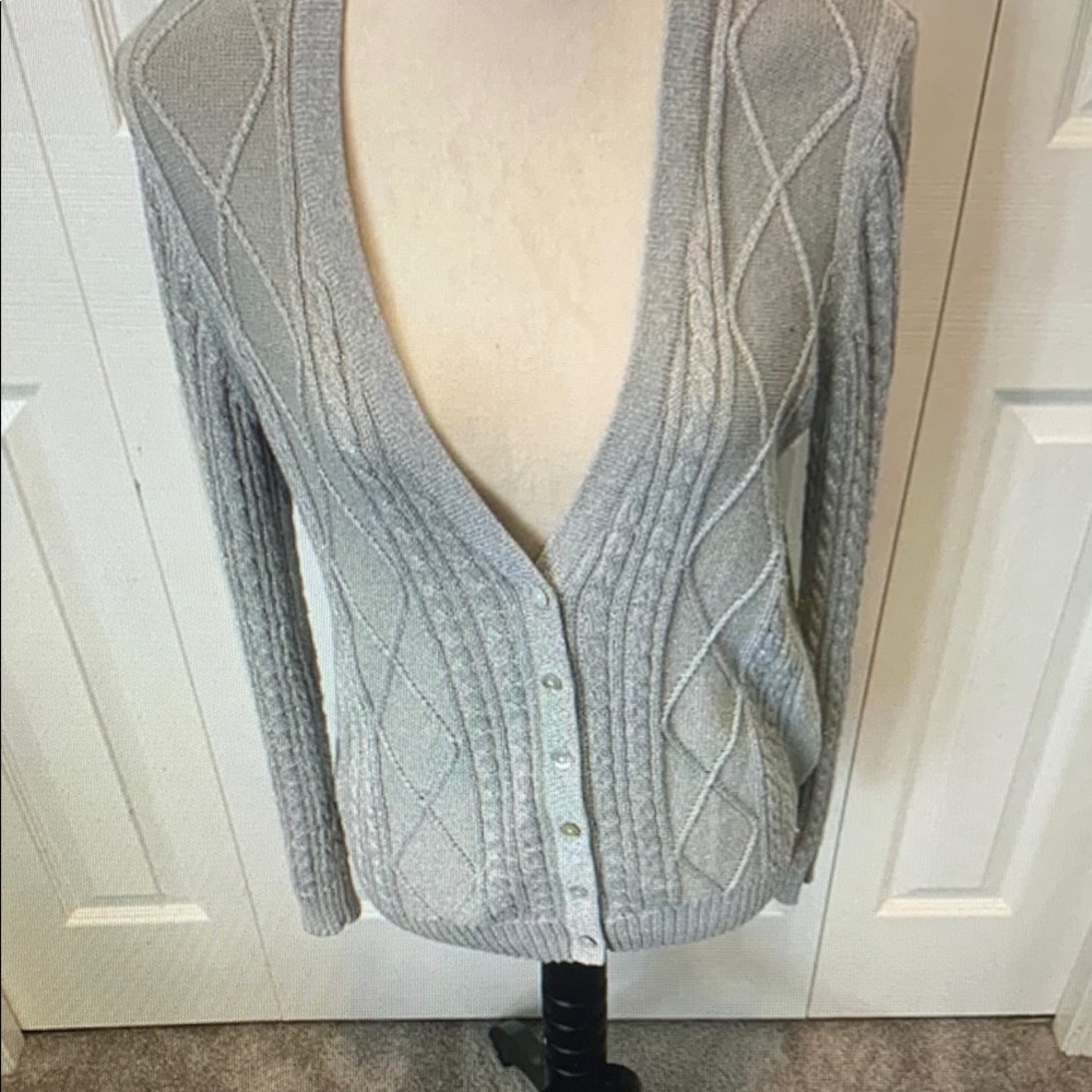 Gray Cable Knit Women's Sweater